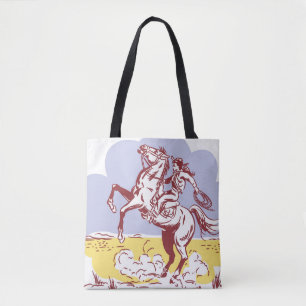 Wild West Cowgirl:  lijntekening. Tote Bag