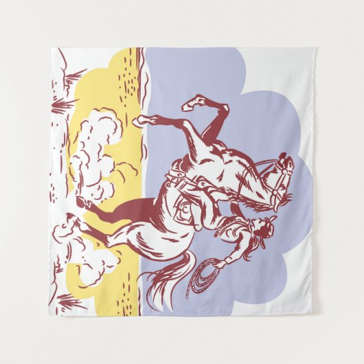 Wild West Cowgirl:  lijntekening. Wandkleed (Voorkant (horizontaal))