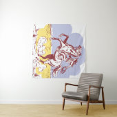 Wild West Cowgirl:  lijntekening. Wandkleed (In Situ (horizontaal))