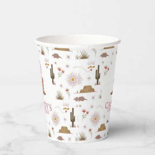 Wild West Cowgirl op papier Papieren Bekers (Rechts)