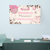 Wild west Cowgirl roze Verjaardagsfeestje Welkom Spandoek (Beurs)