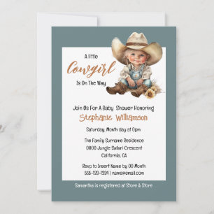 Wild West Cowgirl Texas western baby shower Kaart