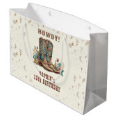 Wild West Cowgirl verjaardag Groot Cadeauzakje (Achterkant Gekanteld)