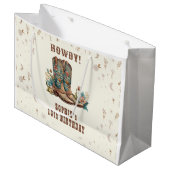 Wild West Cowgirl verjaardag Groot Cadeauzakje (Voorkant Gekanteld)