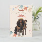 Wild West Cowgirl verjaardag Kaart (Staand voorkant)