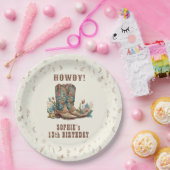 Wild West Cowgirl verjaardag Papieren Bordje (Feest)