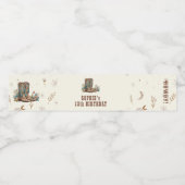 Wild West Cowgirl verjaardag Waterfles Etiket (Enkel label)