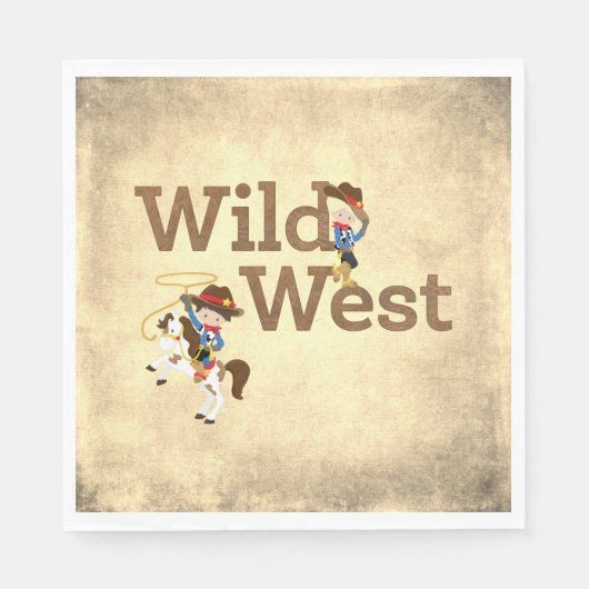 Wild West Cowpoke Rodeo Party Paper Napkin Servet (Voorkant)