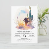 Wild West Digitale Cowboy Verjaardag Kaart (Staand voorkant)