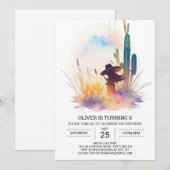 Wild West Digitale Cowboy Verjaardag Kaart (Voorkant / Achterkant)