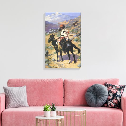  Wild West, een Indische Trapper door Remington Canvas Afdruk (Insitu (Woonkamer))