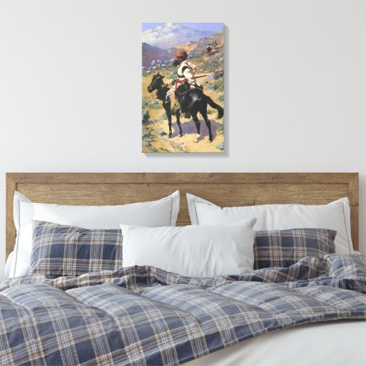  Wild West, een Indische Trapper door Remington Canvas Afdruk (Insitu (Slaapkamer))