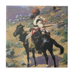 Wild West, een Indische Trapper door Remington Tegeltje