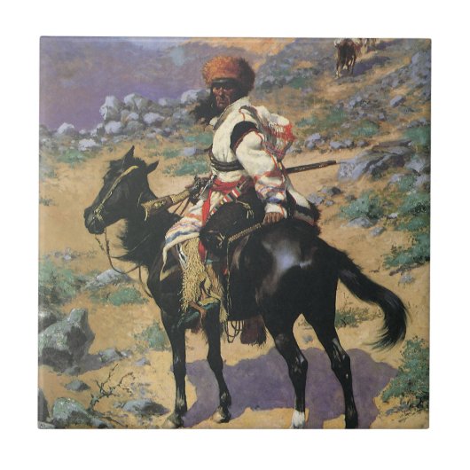  Wild West, een Indische Trapper door Remington Tegeltje (Voorkant)