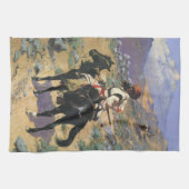  Wild West, een Indische Trapper door Remington Theedoek (Horizontaal)