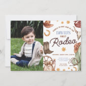 Wild West Eerste Rodeo Boy 1e Verjaardag Foto Kaart (Voorkant)