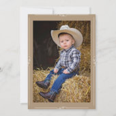 Wild West Eerste Rodeo Cowboy 1e Verjaardag Foto Kaart (Achterkant)