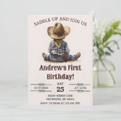 Wild West eerste Rodeo Cowboy verjaardag Kaart (Staand voorkant)