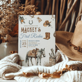 Wild West Eerste Rodeo Cowboy Verjaardag Western Kaart