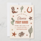 Wild West Eerste Rodeo Eerste Verjaardagsfeest Kaart (Voorkant)