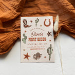 Wild West Eerste Rodeo Eerste Verjaardagsfeest Kaart<br><div class="desc">Dit is een Wild West First Rodeo First Birthday sjabloon met zuidwestelementen en een rodeo thema lettertype koppelen. ALLE lettertypen en kleuren zijn bewerkbaar // Voor overeenkomende items, bezoek dan het "BONNIE" collectie in de Sincerely By Nicole Zazzle winkel. * Als u van dit ontwerp houdt maar het niet beschikbaar...</div>
