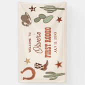 Wild West Eerste Rodeo Verjaardag Welkom Banner (Verticaal)