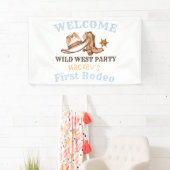 Wild West Eerste Rodeo Verjaardagsfeest Spandoek (Insitu)