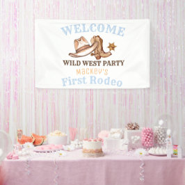 Wild West Eerste Rodeo Verjaardagsfeest Spandoek