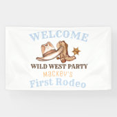 Wild West Eerste Rodeo Verjaardagsfeest Spandoek (Horizontaal)