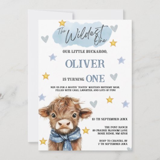 Wild West First Birthday • Little Buckaroo Theme Kaart (Voorkant)