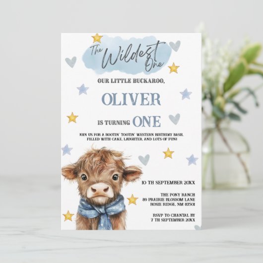 Wild West First Birthday • Little Buckaroo Theme Kaart (Staand voorkant)