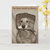 Wild West Gouden Cowboy Verjaardag Kaart (Gele Bloem)