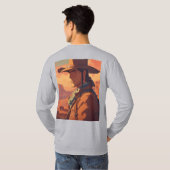 Wild West Gunslinger -  anime uit de jaren 90 T-shirt (Achterkant volledig)