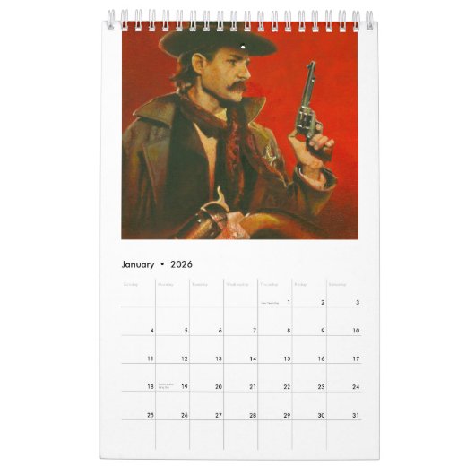 Wild West Hoesje Art Calendar Kalender (Jan 2026)