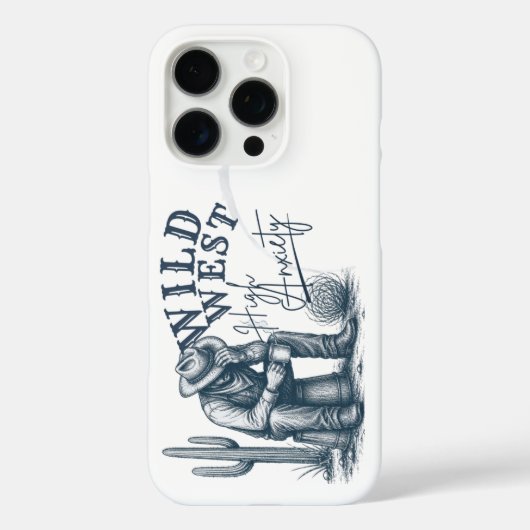 Wild West Hoge Angst | Grappig Westers Ontwerp Case-Mate iPhone Case (Achterkant)