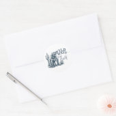 Wild West Hoge Angst | Grappig Westers Ontwerp Ronde Sticker (Envelop)
