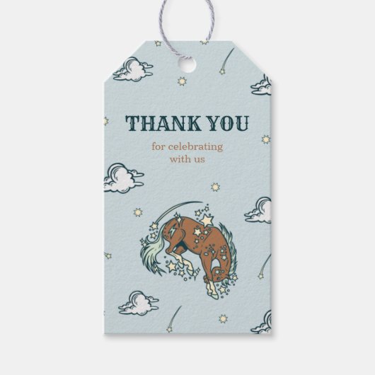 Wild West Horse Cowboy Birthday Dank je Label Cadeaulabel (Voorkant)