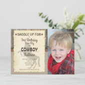 Wild West Horse foto verjaardagsfeestje uitnodigin Kaart (Staand voorkant)