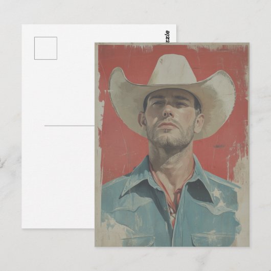 Wild West Icon:  cowboy uit de jaren vijftig Briefkaart (Voorkant / Achterkant)