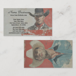 Wild West-icoon: 1950s vintage cowboy Visitekaartje