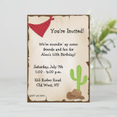 Wild West Invitation Kaart (Staand voorkant)