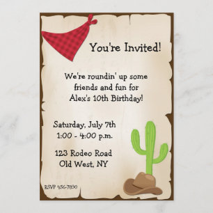 Wild West Invitation Kaart