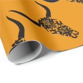 wild-west-koe-skull-horens-zwart-wit-vectorclip- cadeaupapier (Rol Hoek)