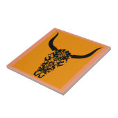 wild-west-koe-skull-horens-zwart-wit-vectorclip- tegeltje (Zijkant)