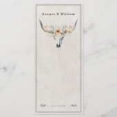 Wild west langhoorn schedel bruiloft menu (Achterkant)