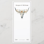 Wild west langhoorn schedel bruiloft menu (Achterkant)