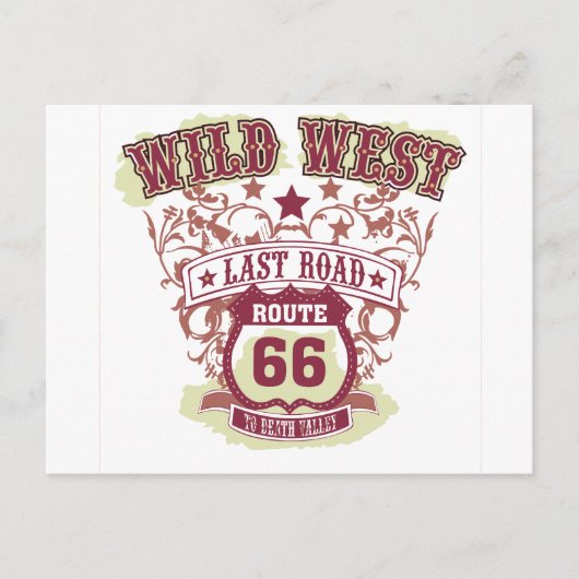 wild west last road route 66 naar de doodvallei briefkaart (Voorkant)