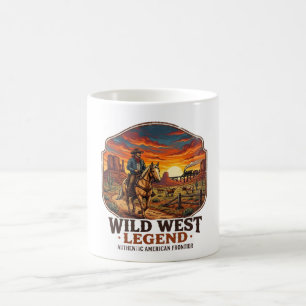 Wild West-legende Vintage Cowboy Zonsondergang Gra Koffiemok