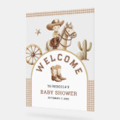 Wild West Little Cowboy Baby Shower Welcome Acryl Bord (Hoek)