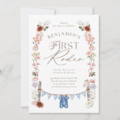 Wild West Little Cowboy Eerste Rodeo Eerste Verjaa Kaart (Voorkant)